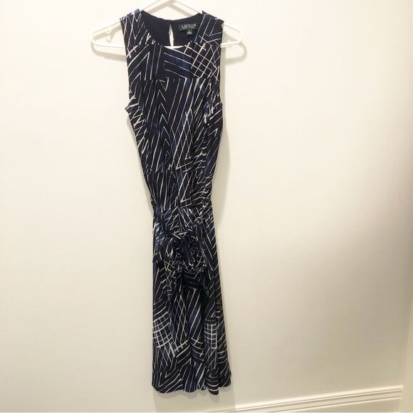 Ralph Lauren Blue and White Sleeveless Dress size 10 - Picture 1 of 8